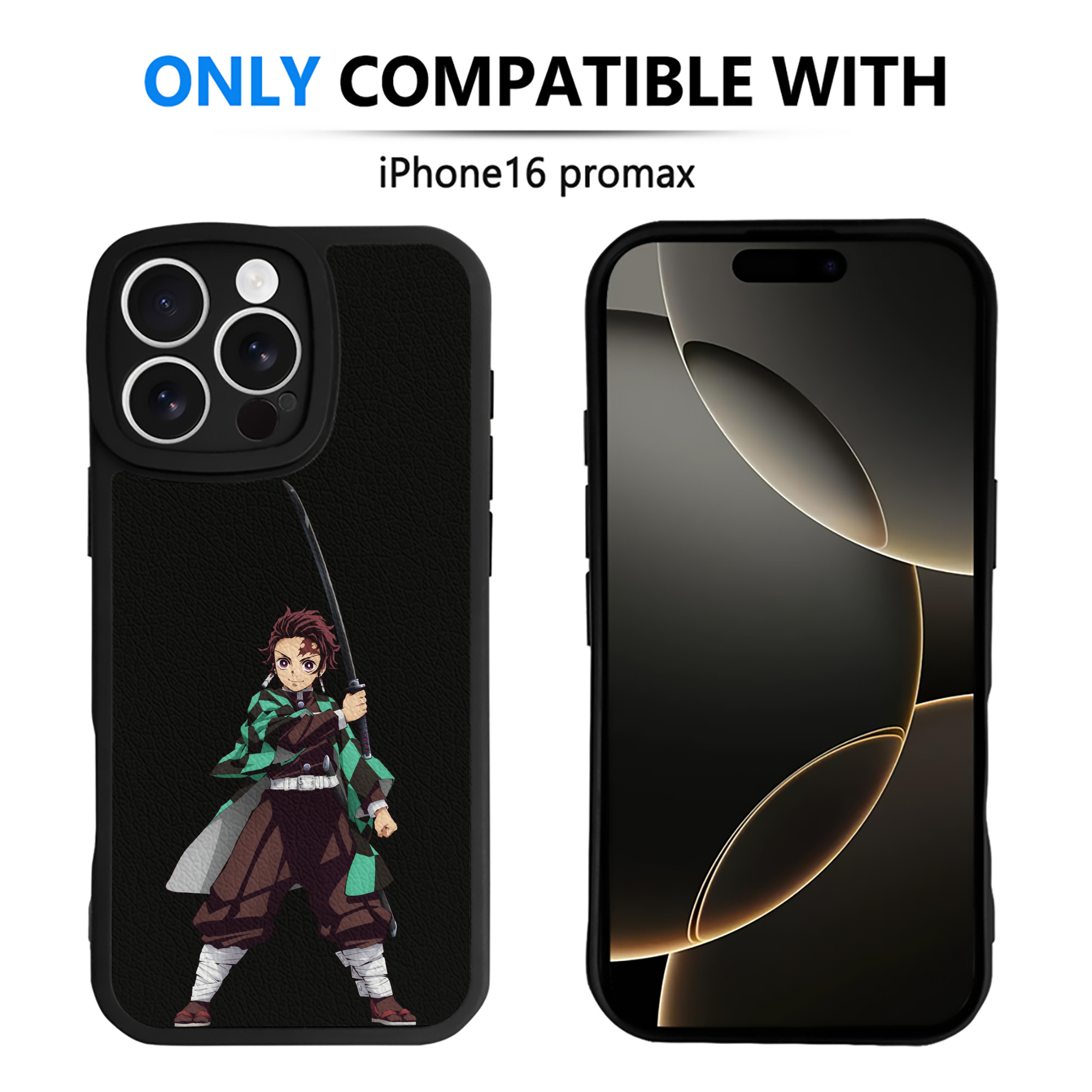 （画像用） 鬼滅の刃 竈門 炭治郎／かまど たんじろう Kamado Tanjirou 【iPhone 16シリーズ対応】シリコンスマホケース（レザー調） 材質：シリコン